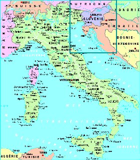 mapa de Italia em frances