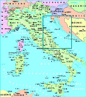 mapa de Italia em frances