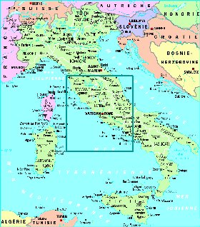 mapa de Italia em frances