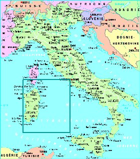 mapa de Italia em frances