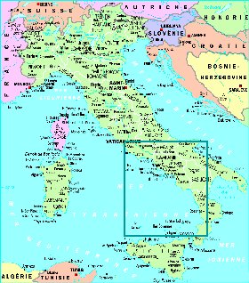 mapa de Italia em frances