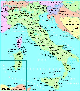 mapa de Italia em frances