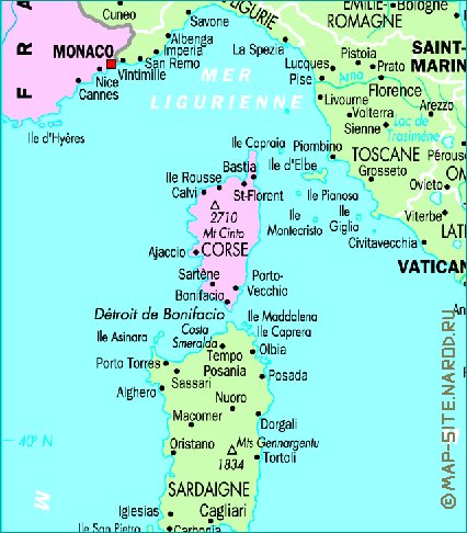 mapa de Italia em frances