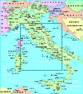 mapa de Italia em frances