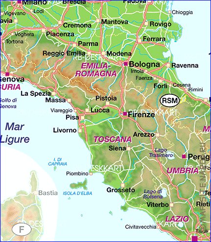 mapa de Italia em alemao