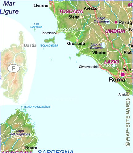 carte de Italie en allemand