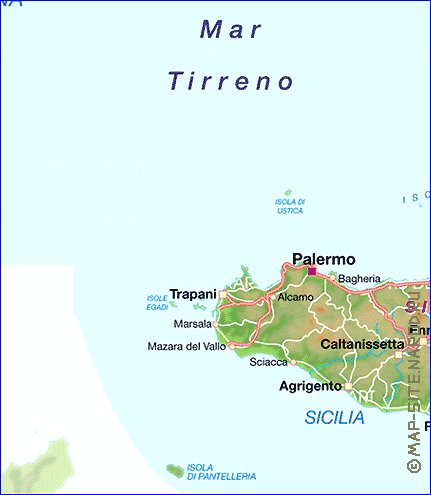 mapa de Italia em alemao