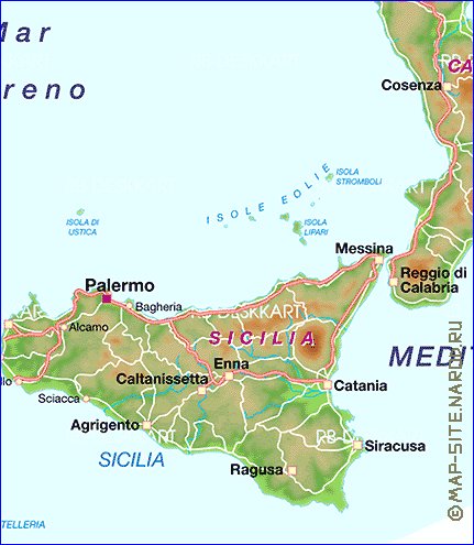 mapa de Italia em alemao