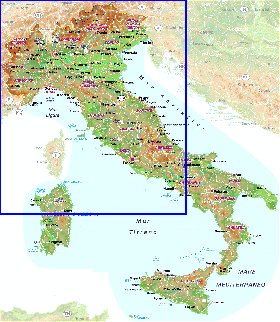 carte de Italie en allemand