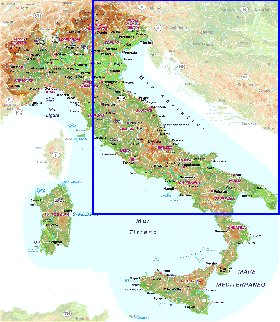 mapa de Italia em alemao