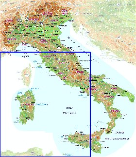 mapa de Italia em alemao