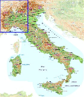 carte de Italie en allemand