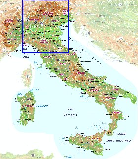 mapa de Italia em alemao