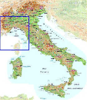 carte de Italie en allemand