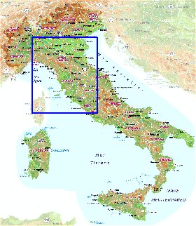 mapa de Italia em alemao