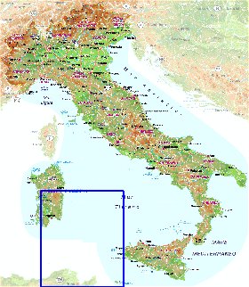 mapa de Italia em alemao