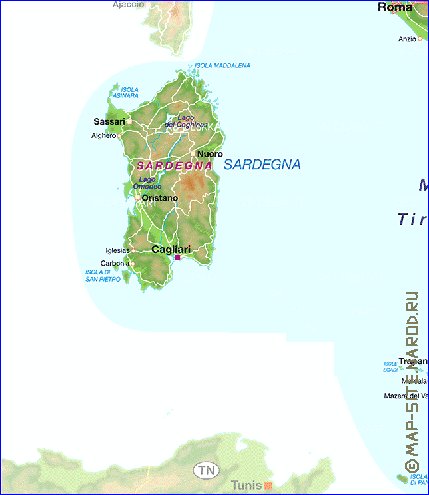 mapa de Italia em alemao