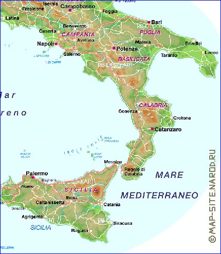 carte de Italie en allemand