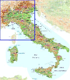 carte de Italie en allemand