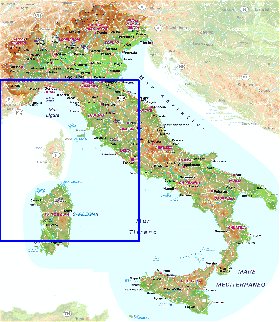 mapa de Italia em alemao