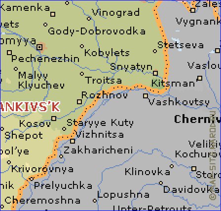 mapa de Ivano-Frankivsk em ingles