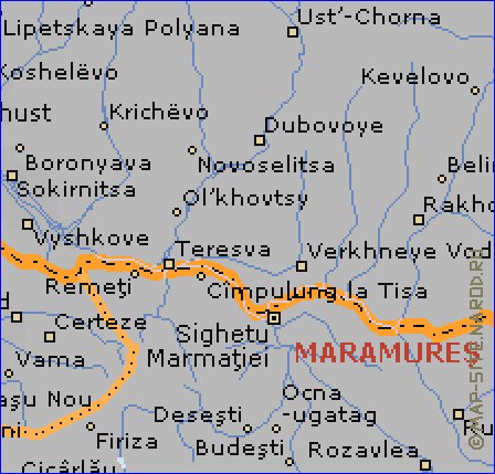 mapa de Ivano-Frankivsk em ingles