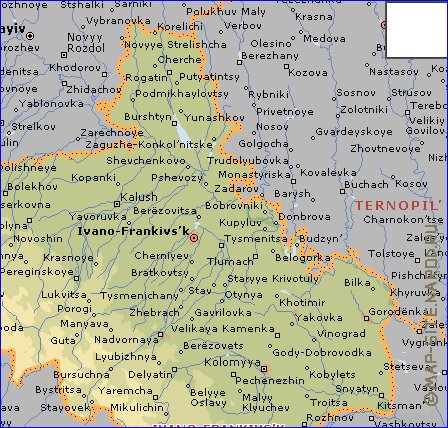 mapa de Ivano-Frankivsk em ingles