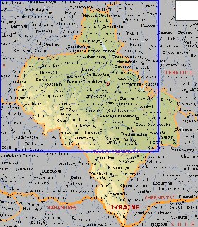 mapa de Ivano-Frankivsk em ingles