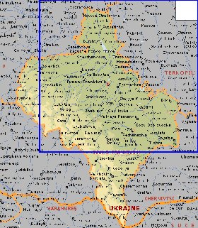 mapa de Ivano-Frankivsk em ingles