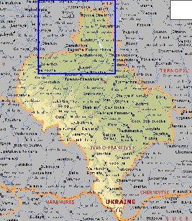 mapa de Ivano-Frankivsk em ingles