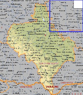 mapa de Ivano-Frankivsk em ingles