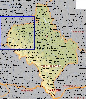 mapa de Ivano-Frankivsk em ingles