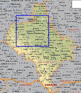 mapa de Ivano-Frankivsk em ingles