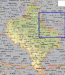 mapa de Ivano-Frankivsk em ingles