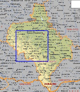 mapa de Ivano-Frankivsk em ingles