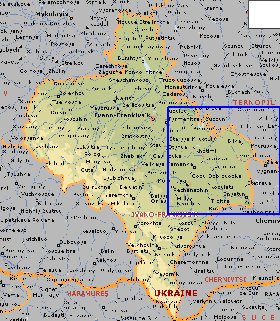 mapa de Ivano-Frankivsk em ingles