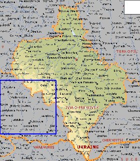 mapa de Ivano-Frankivsk em ingles