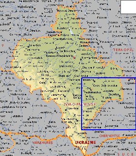 mapa de Ivano-Frankivsk em ingles