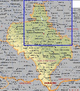 mapa de Ivano-Frankivsk em ingles