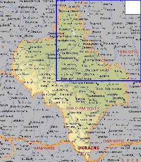 mapa de Ivano-Frankivsk em ingles