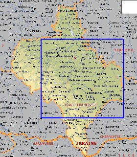 mapa de Ivano-Frankivsk em ingles