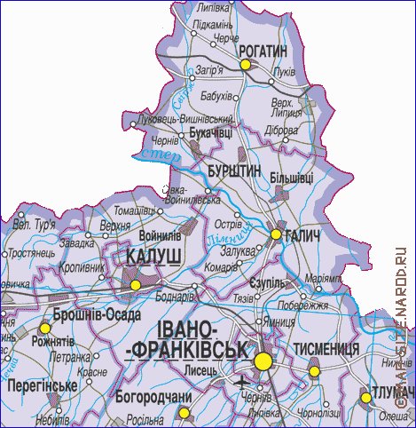 mapa de Ivano-Frankivsk