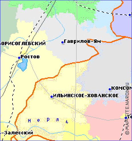 carte de Oblast d'Ivanovo